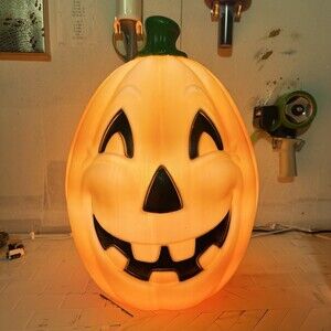 Jack-O-Lantern Blow Mold Large Pumpkin 22" Lighted Vintage General Foam Plastics